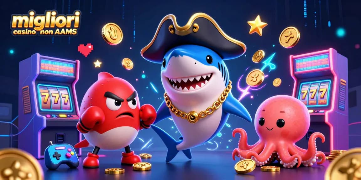 Scopri il divertimento ai migliori casino non AAMS con monete d'oro e vivaci elementi di gioco 3D.