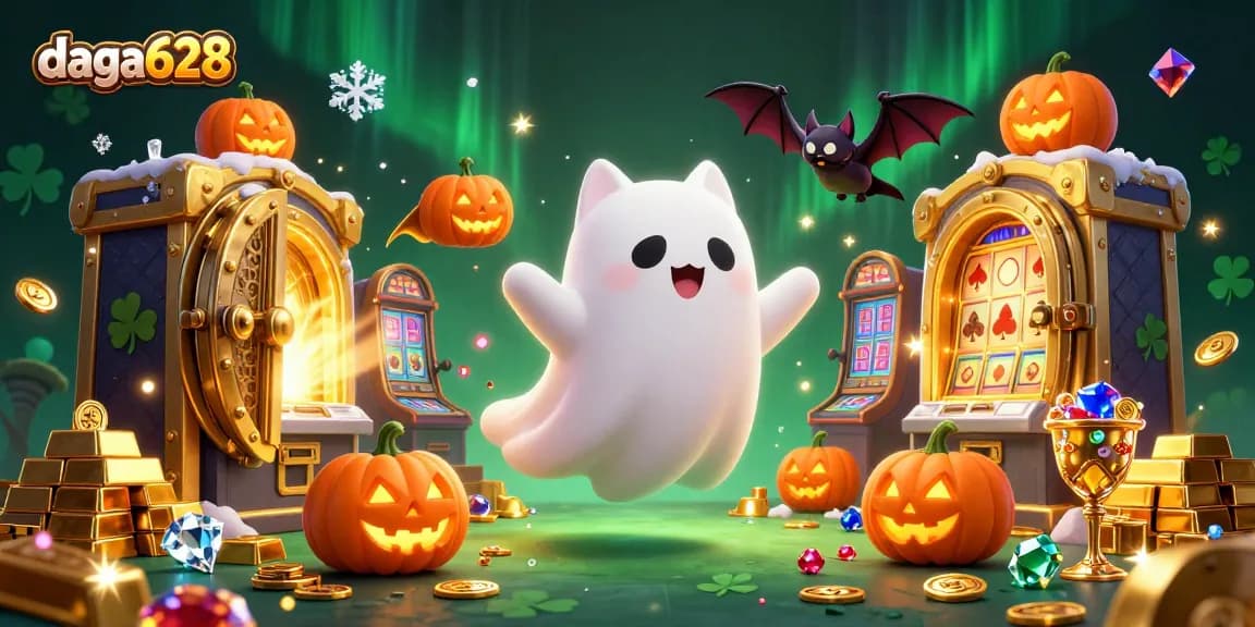 Experience the excitement of daga628's casino adventures with a ghost cat and enchanting treasures.