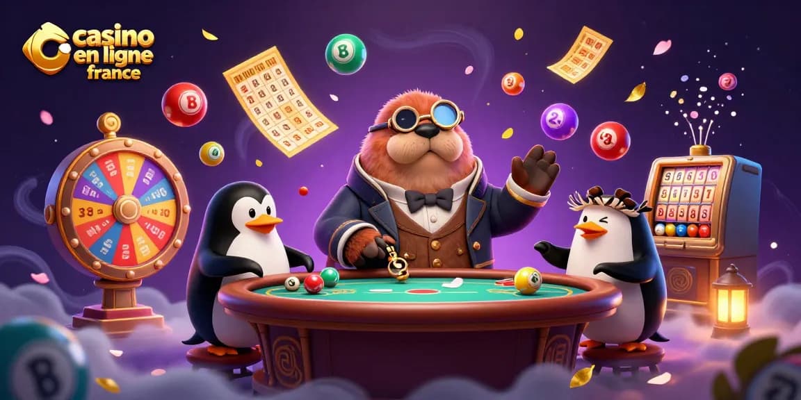 Plongez dans l'univers du casino en ligne France avec des personnages animés jouant au poker.