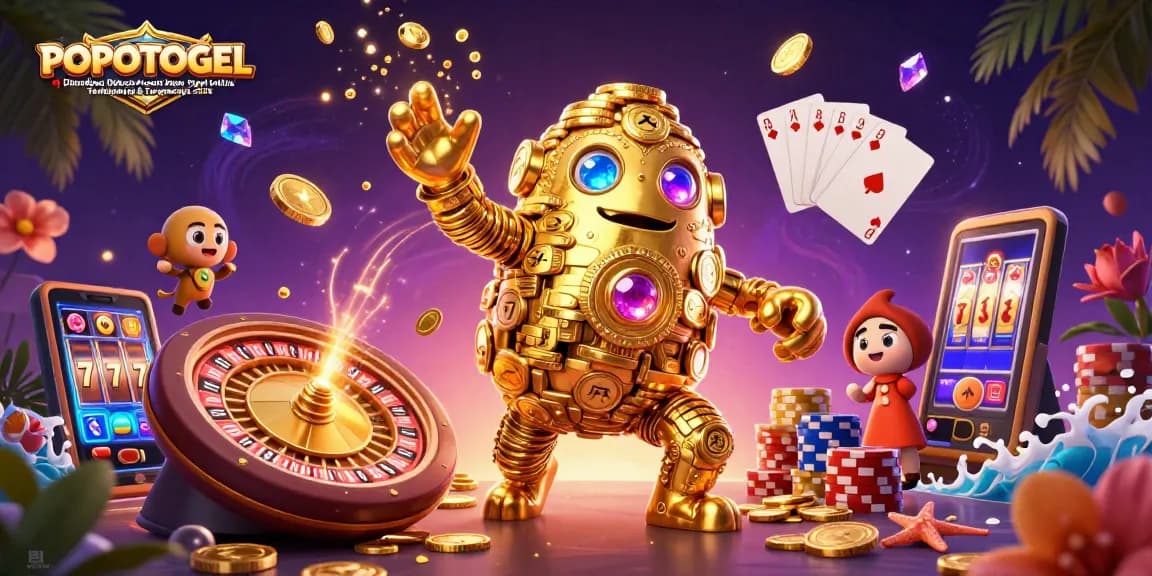 Engage with POPOTOGEL | Distribusi Diskon Produk Agen Togel Online Terlengkap & Terpercaya 2026, showcasing vibrant casino elements in a 3D illustration.
