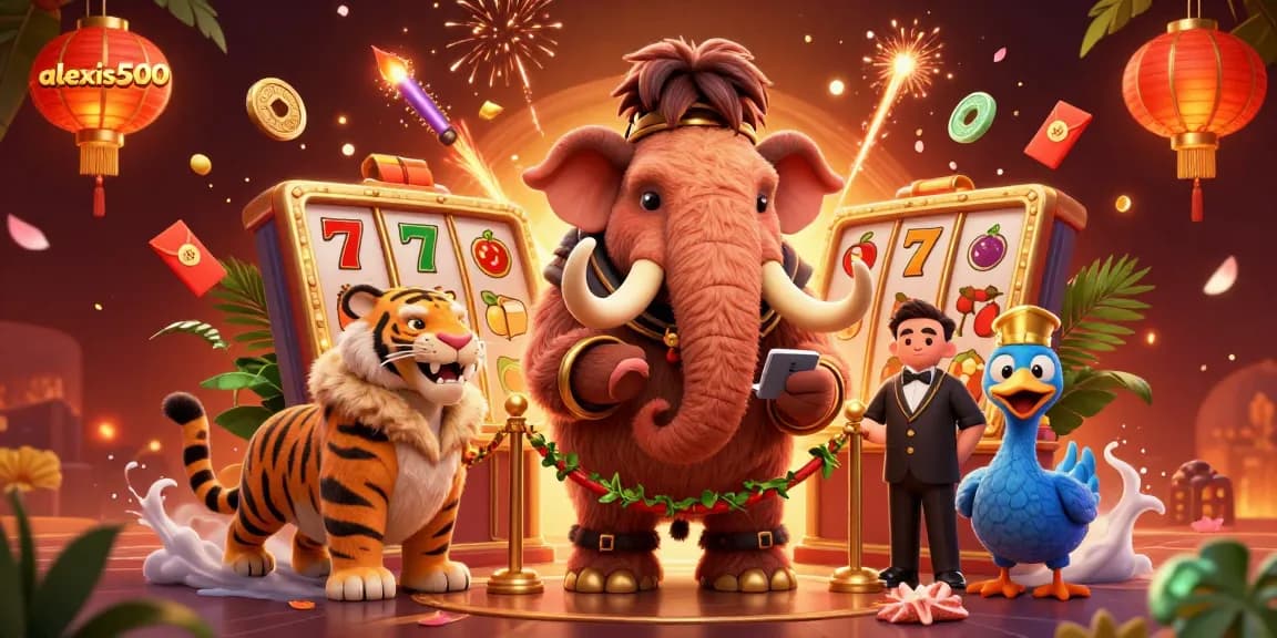 Win big with alexis500: dynamic scene featuring casino characters and vivid game elements.