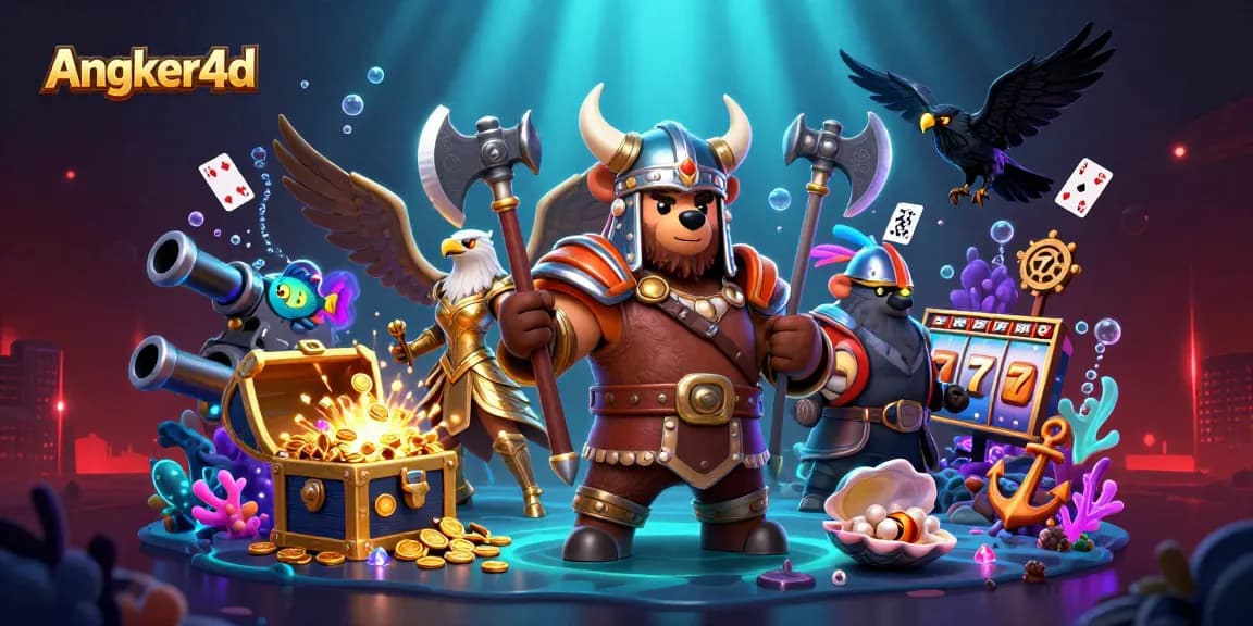 Menangkan jackpot dengan slot Angker4d dalam ilustrasi 3D yang menampilkan karakter ikonik dan elemen permainan.