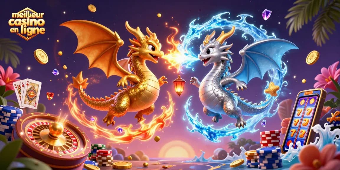 Découvrez un visuel dynamique avec les dragons pour le meilleur casino en ligne.