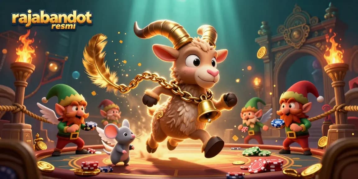 Engage with rajabandot resmi at a vibrant casino scene filled with whimsical characters and dynamic gaming elements.