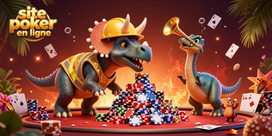 Créez des stratégies gagnantes sur le site poker en ligne avec cette illustration festive et dynamique.