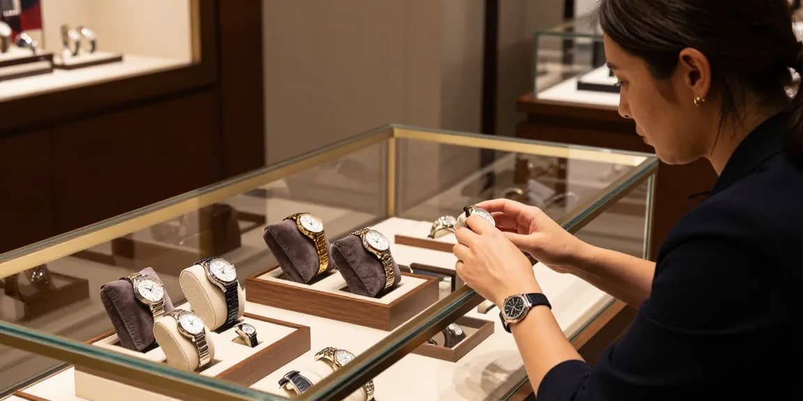 Exquisite array of replica watches showcased in luxury boutique, emphasizing craftsmanship and elegance.