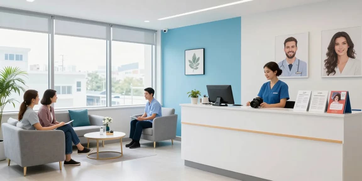 Hair transplant in Turkey: Advanced medical services promoting patient care in a modern health clinic.