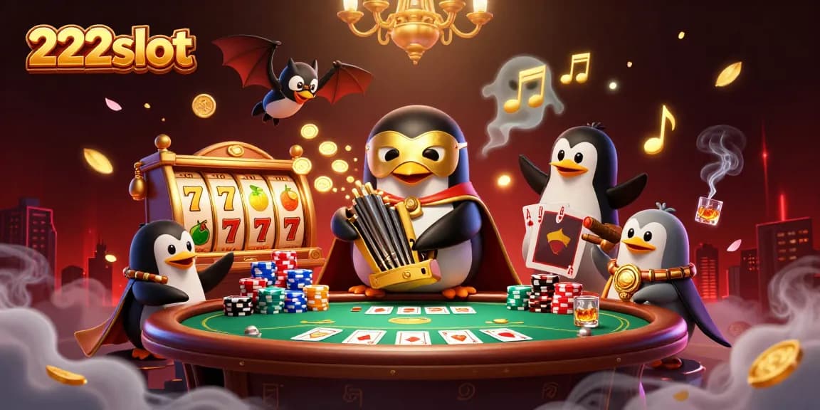 Menggandakan kemenangan di 222slot dengan slot bertema kasino di ilustrasi promo 3D.