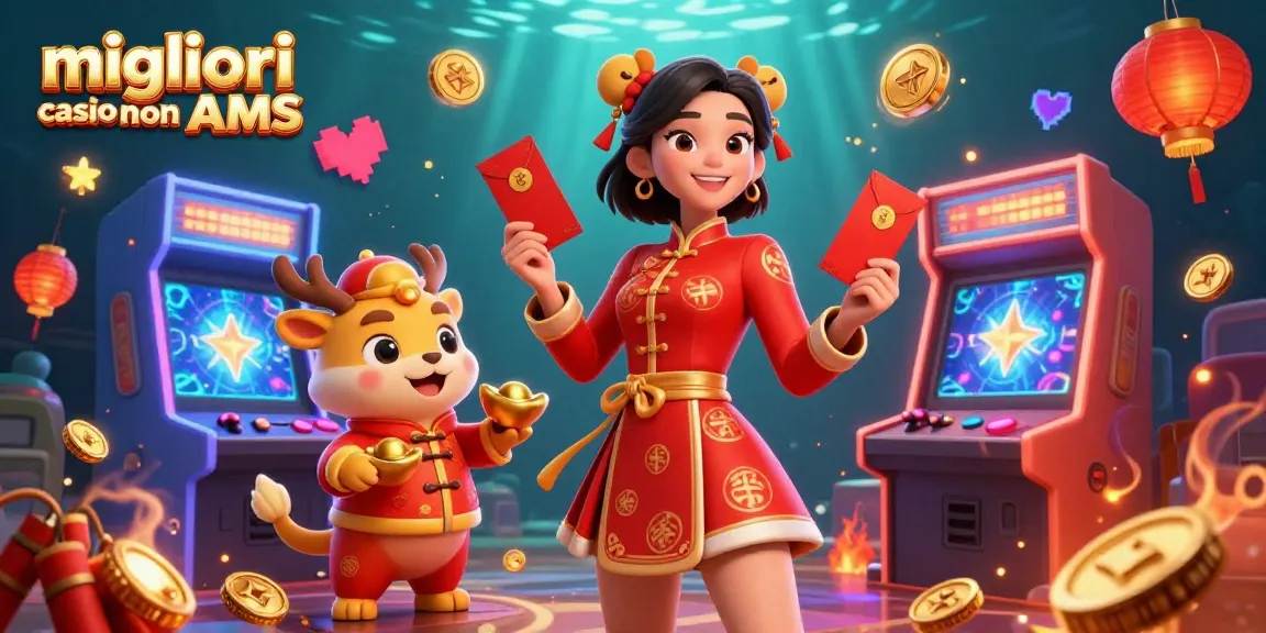 Interagisci con la scena vibrante dei migliori casino non AAMS con personaggi festosi e dinamici elementi di gioco.