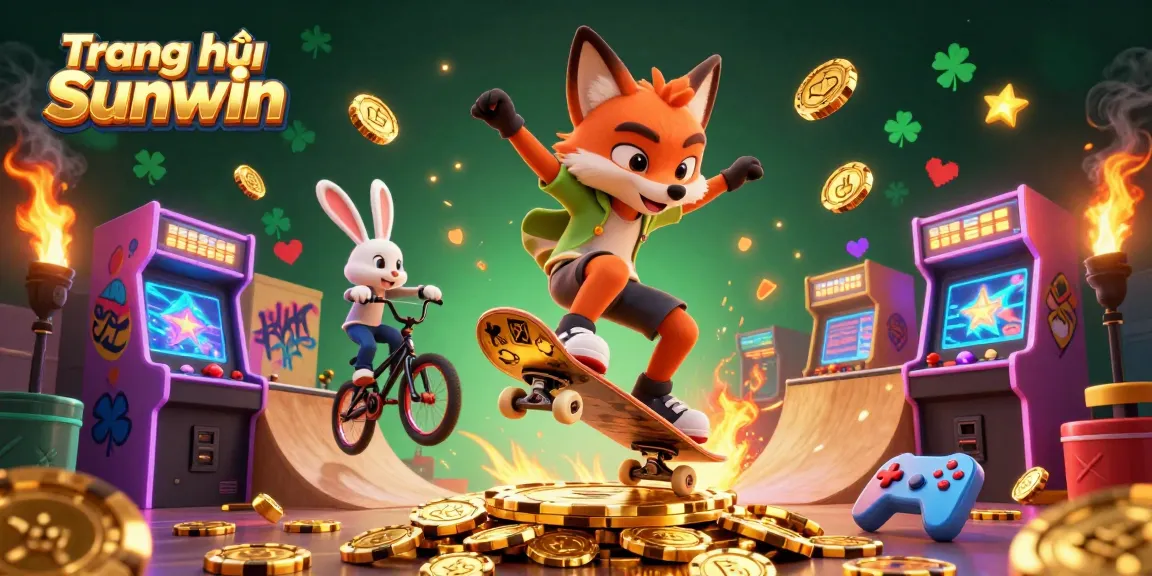 Engage with the thrilling Trang chủ Sunwin experience featuring animated characters and casino elements.