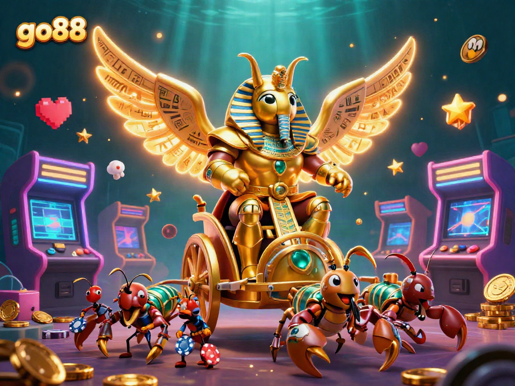Engage in thrilling gameplay with go88, featuring vibrant casino elements and animated characters.