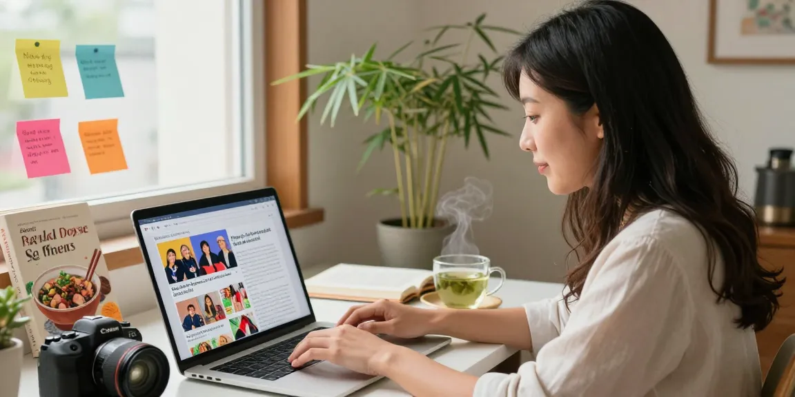 Explore engaging content creation at https://hanadultalk.com featuring a Hispanic woman writing about Asian culture in Spanish.