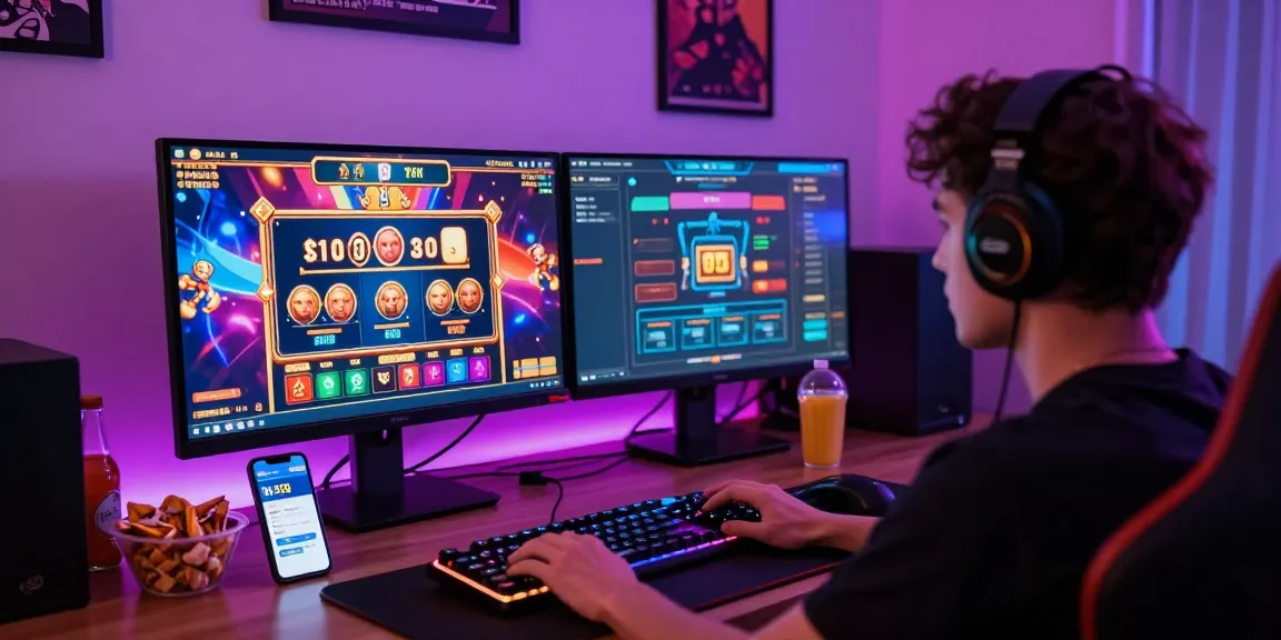 Exciting online gaming setup featuring raja328 with vibrant visuals, snacks, and immersive atmosphere.