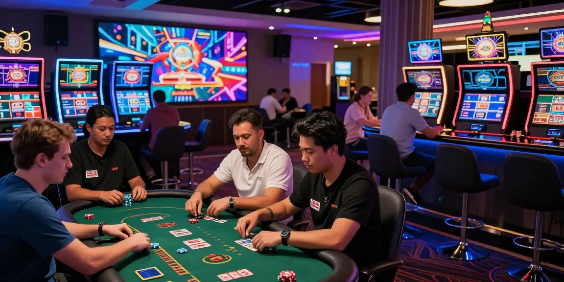 Exciting online casinos Australia scene showcasing diverse players enjoying modern gaming machines and live dealer games.