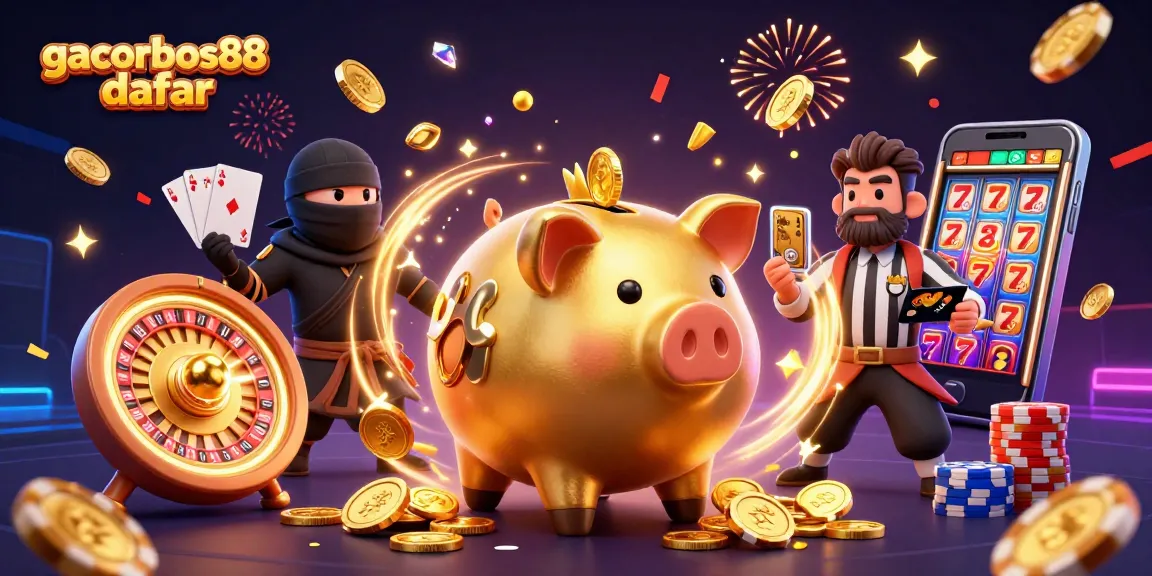 Engage with gacorbos88 daftar in a vibrant casino scene filled with animated action and excitement.
