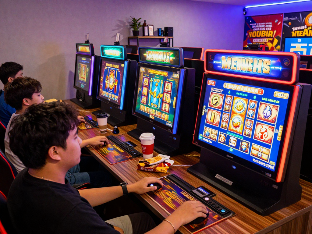 Diverse players enjoying the bandar slot gacor games on a digital platform with engaging graphics and cozy atmosphere.