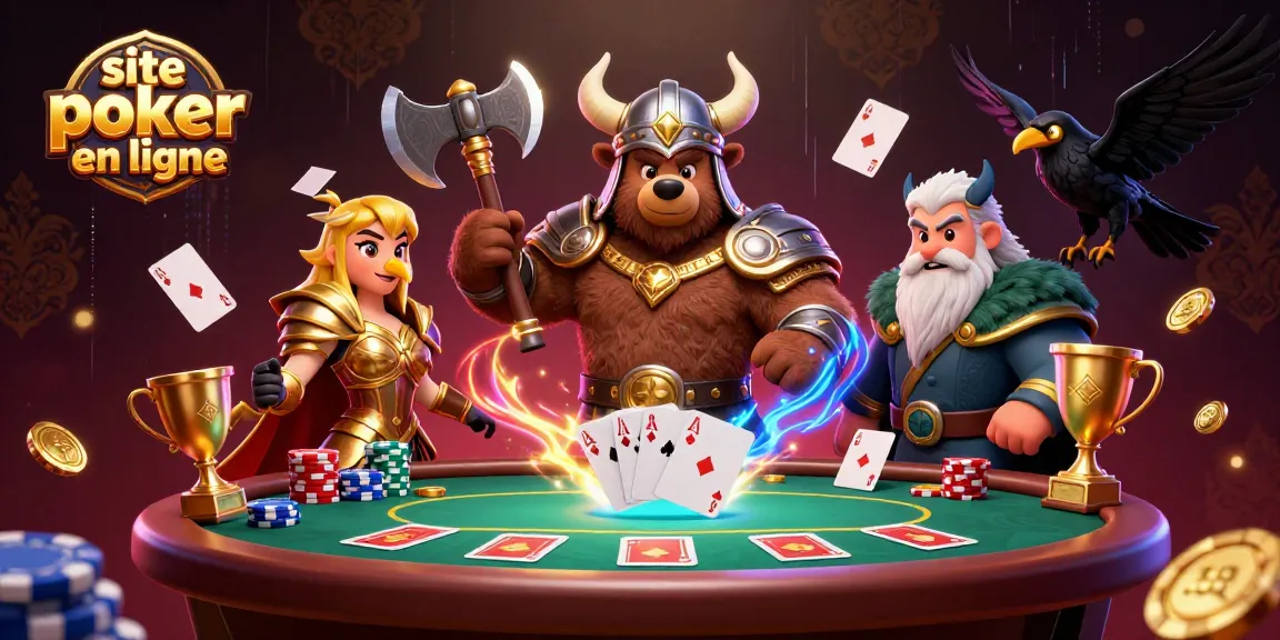 Gagnez des jetons sur un site poker en ligne avec le Viking berserker et des éléments de jeu variés.