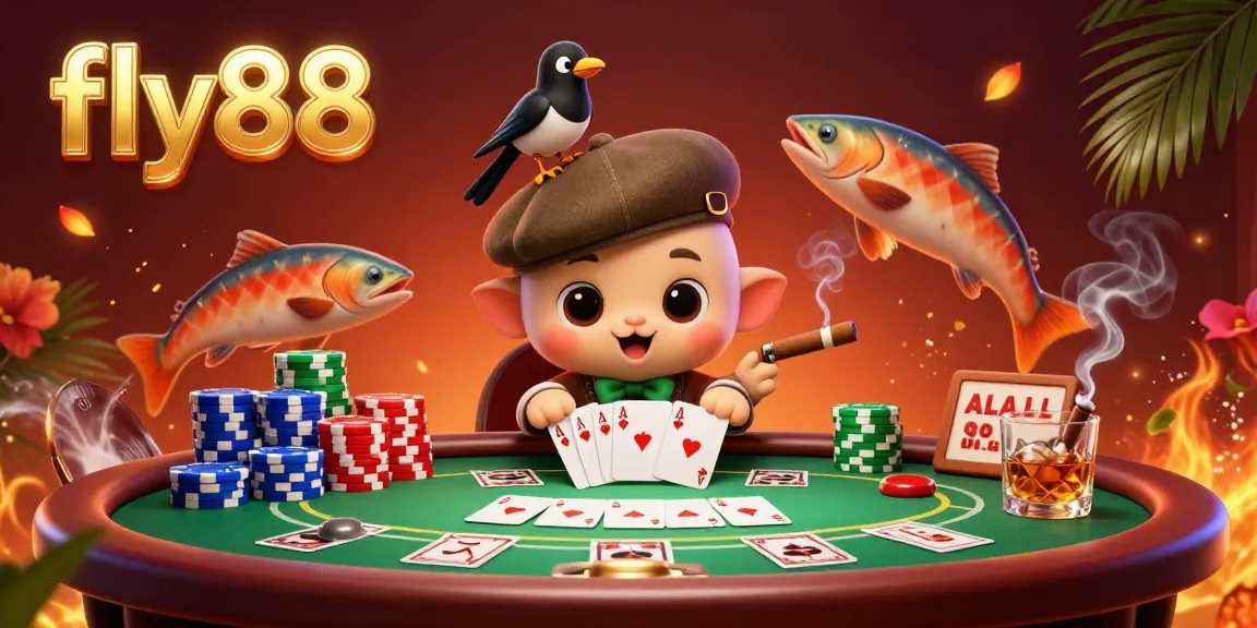 Engage with fly88's thrilling casino experience featuring vibrant characters and dynamic gambling elements.