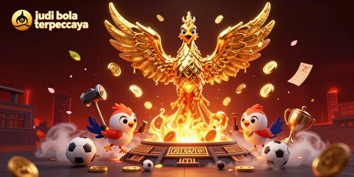 Experience thrilling action with judi bola terpercaya amid dynamic sports betting elements in a 3D illustration.