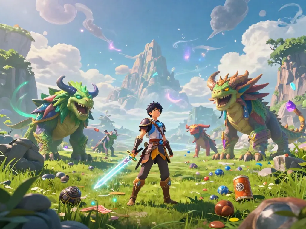 Player showcasing bravery against new rokok88 monsters in a vibrant fantasy world.