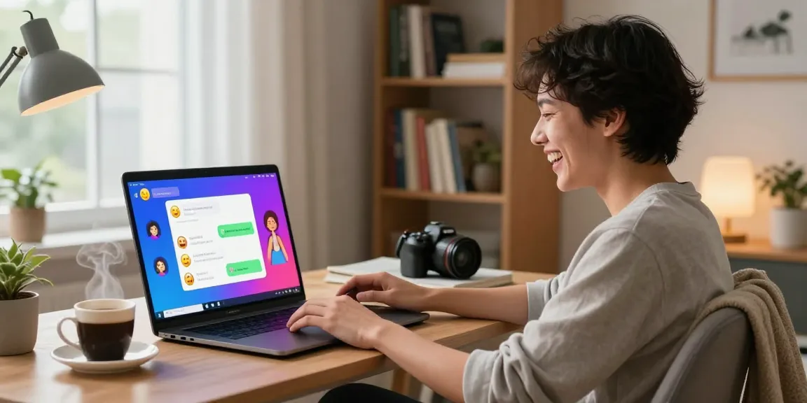 Engaging in NSFW AI chat interactions within a cozy home office.