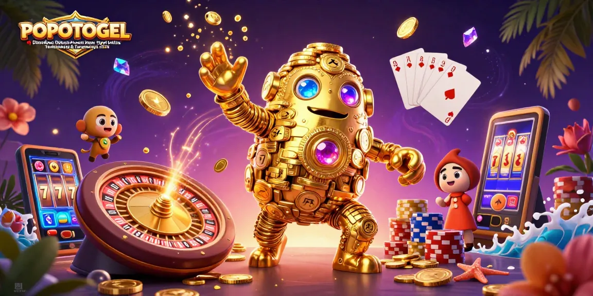 Engage with POPOTOGEL | Distribusi Diskon Produk Agen Togel Online Terlengkap & Terpercaya 2026, showcasing vibrant casino elements in a 3D illustration.