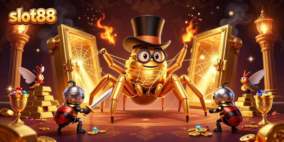 Experience thrilling wins at slot88 with a captivating scene featuring charming casino characters.