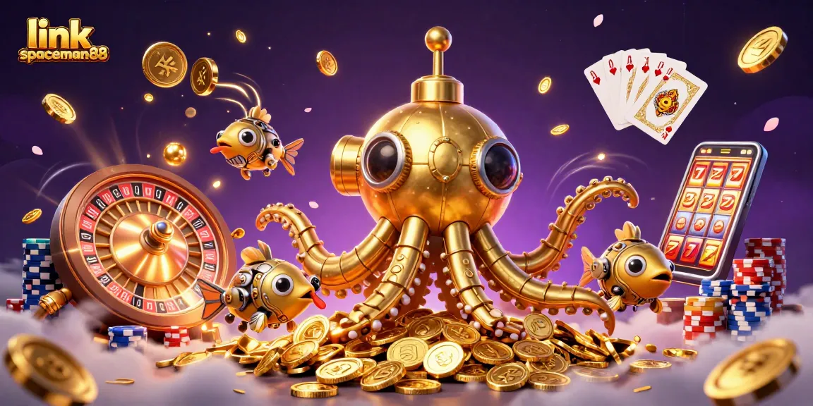 Experience the excitement of gaming at link spaceman88 with dynamic casino visuals and vibrant gold coins.