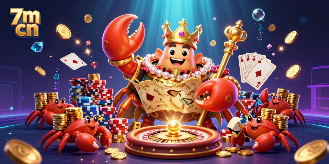 Engage with thrilling gameplay on 7m cn featuring the golden crab emperor amidst a vibrant casino scene.