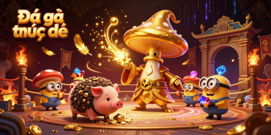 Engage in Đá gà trực tiếp with dynamic action in a vibrant fighting arena full of treasures and energy.