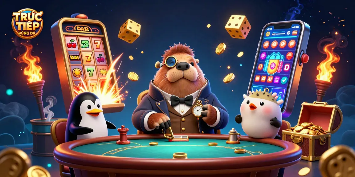 Experience TRỰC TIẾP BÓNG ĐÁ with a joyful walrus, poker dynamics, and jackpot excitement!