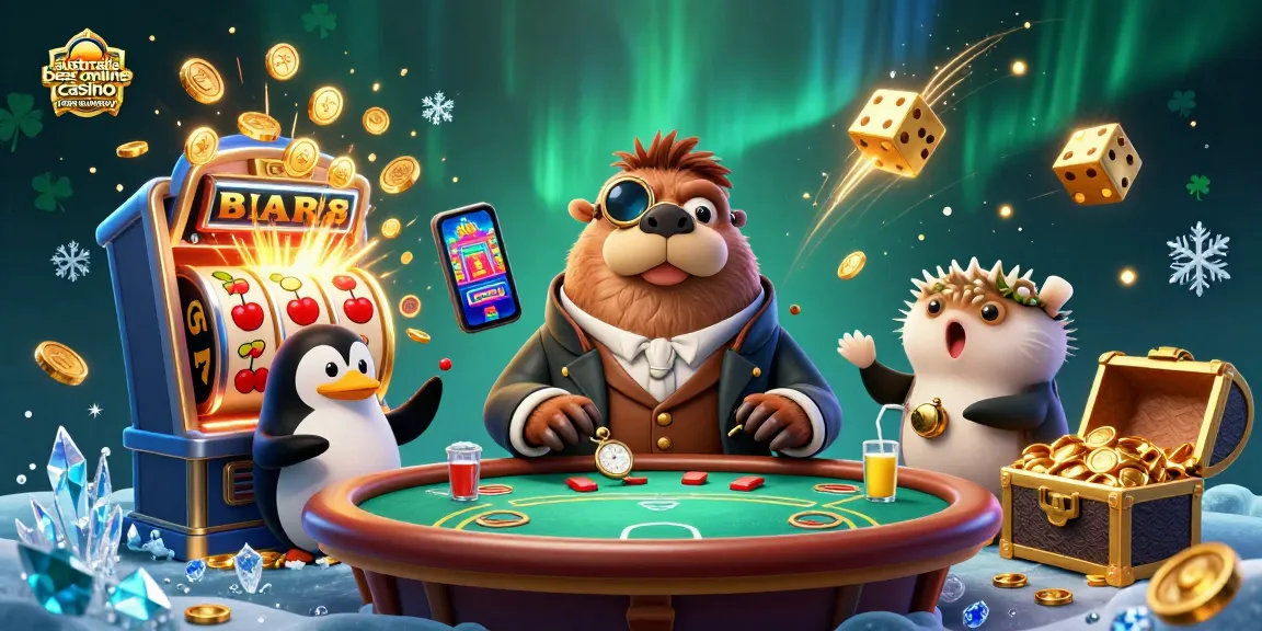 Experience the fun at the australia best online casino real money with a jolly walrus, penguin dealer, and gaming excitement!
