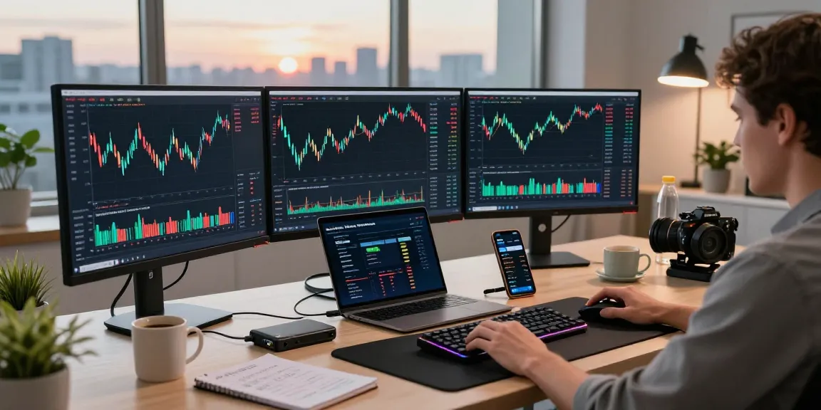 Cricbet99 engaging trading setup showcasing cryptocurrency charts, DeFi protocols, and digital wallet activity in a modern office.