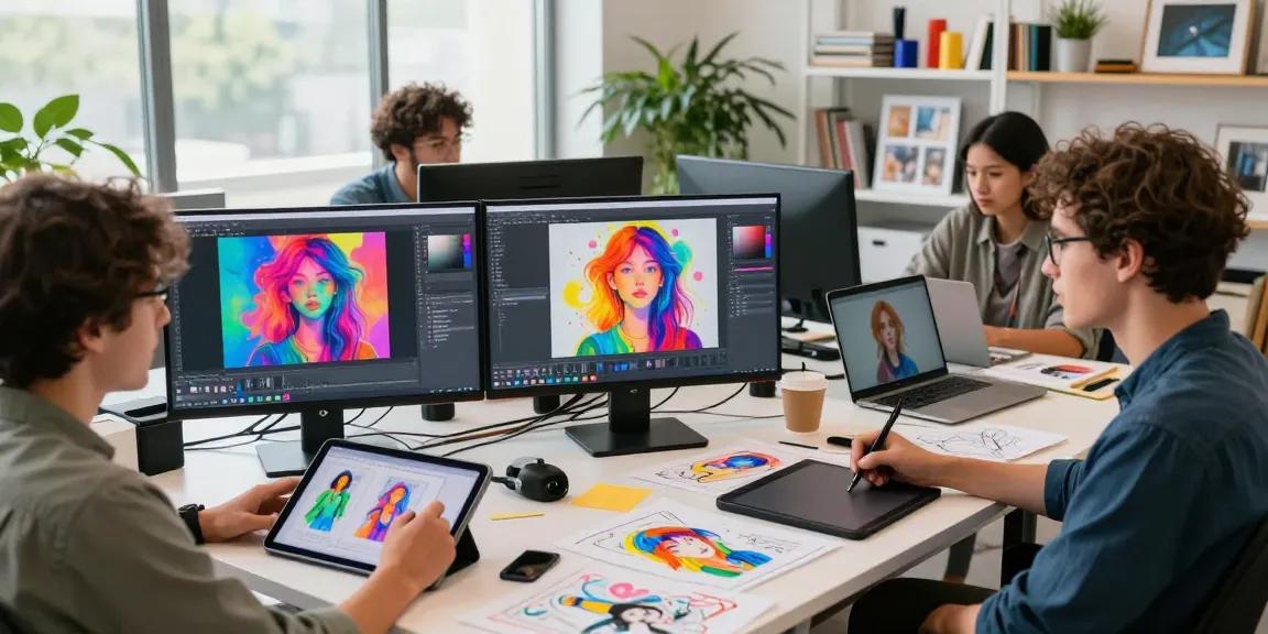 Creative workspace showcasing Nano Banana AI image editing tools in use.