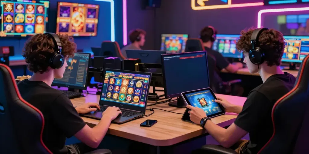 Pengguna situs slot bermain dan menikmati pengalaman permainan online dengan berbagai perangkat.